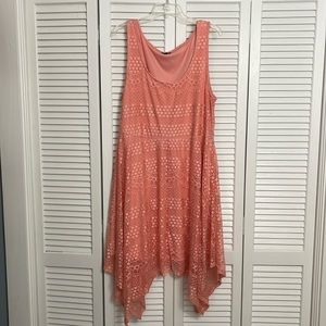 Torrid Salmon Crochet Lace Midi Dress